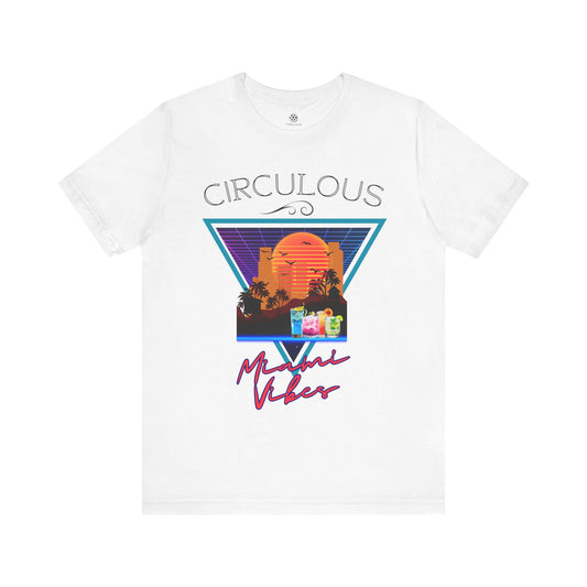 CIRCULOUS Miami Vibes 80s graphic tee white unisex shirt