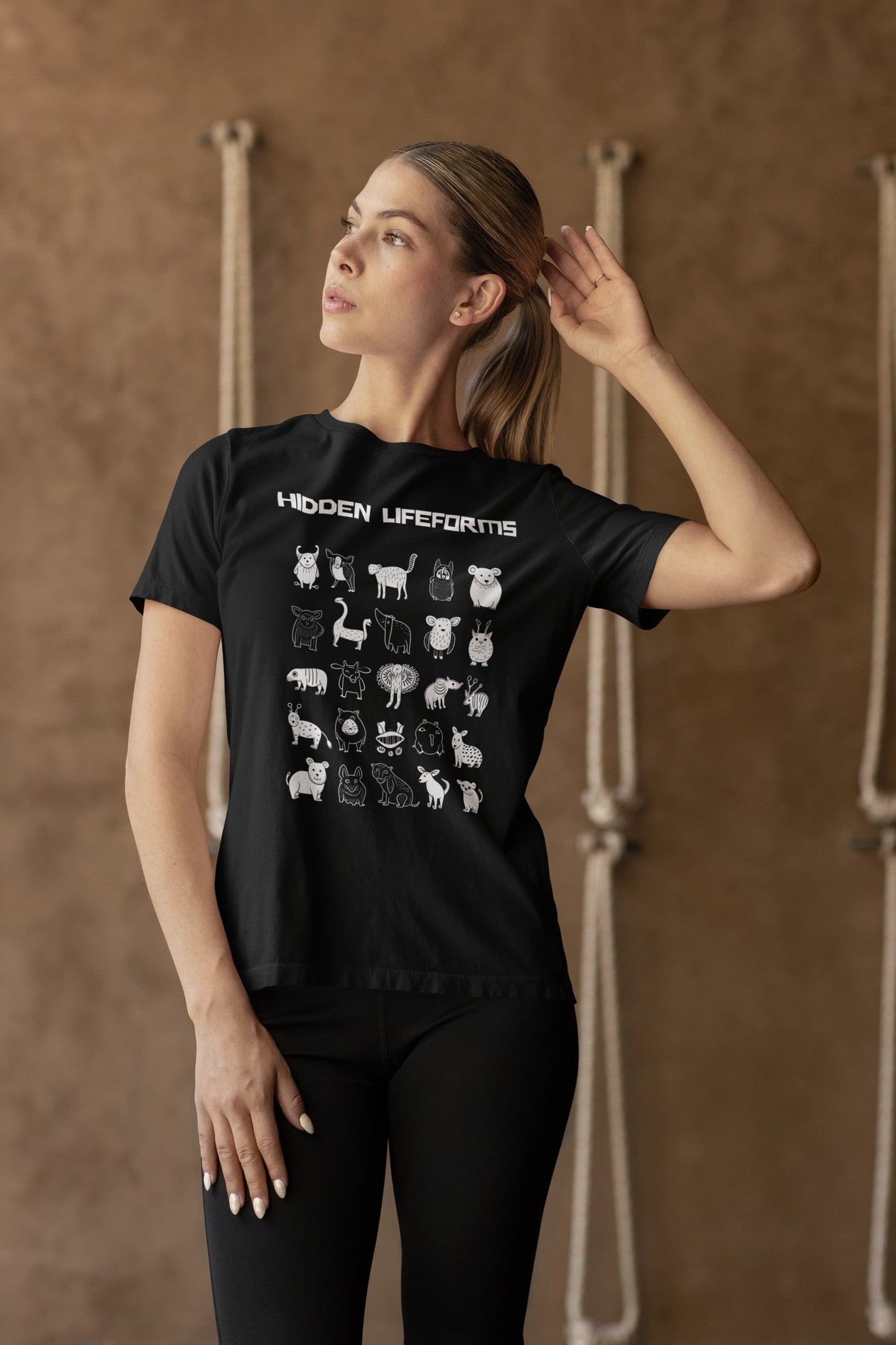 Minimalist graphic tee Hidden Lifeforms animal discovery design