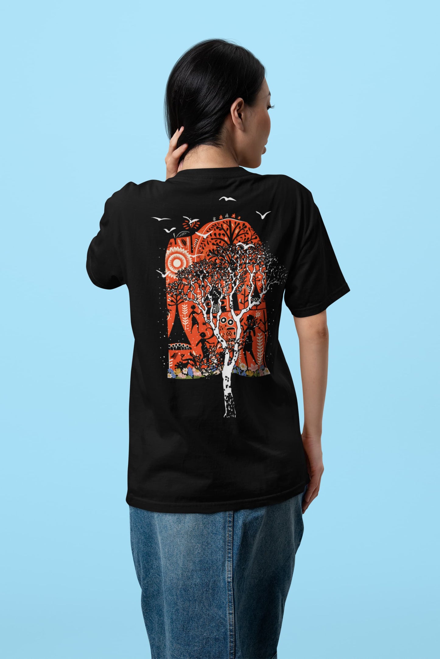 Ancient Wonders Tshirt, black, lifestyle, woman model
