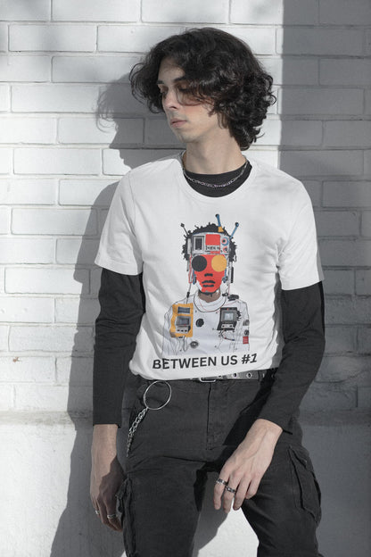 Between Us #1 t-shirt, white, robot graphic