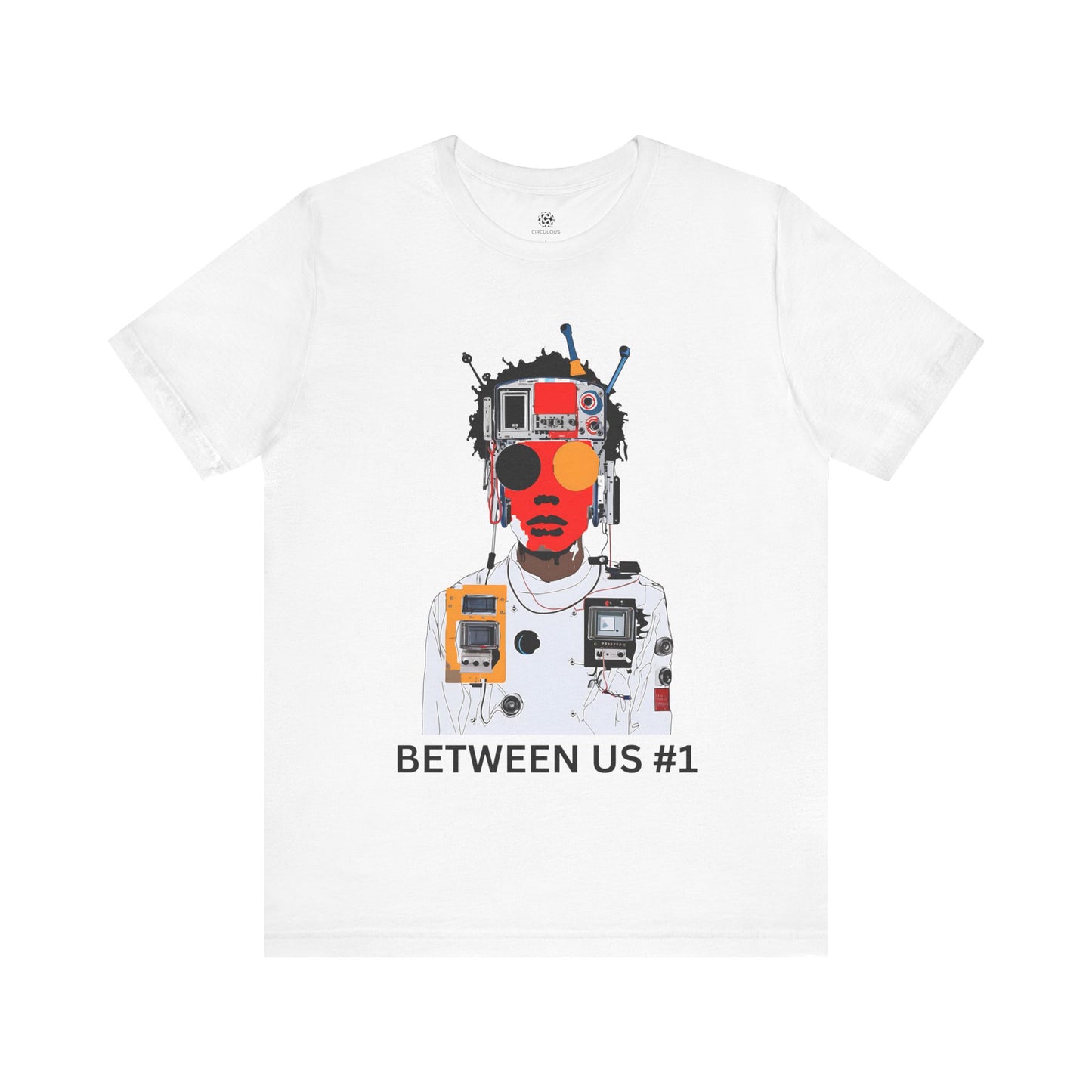 Between Us #1 tee, white robot t shirt, front print