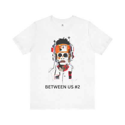Between Us #2 urban graphic t-shirt in white by CIRCULOUS, front print