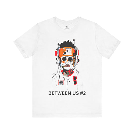 Between Us #2 urban graphic t-shirt in white by CIRCULOUS, front print