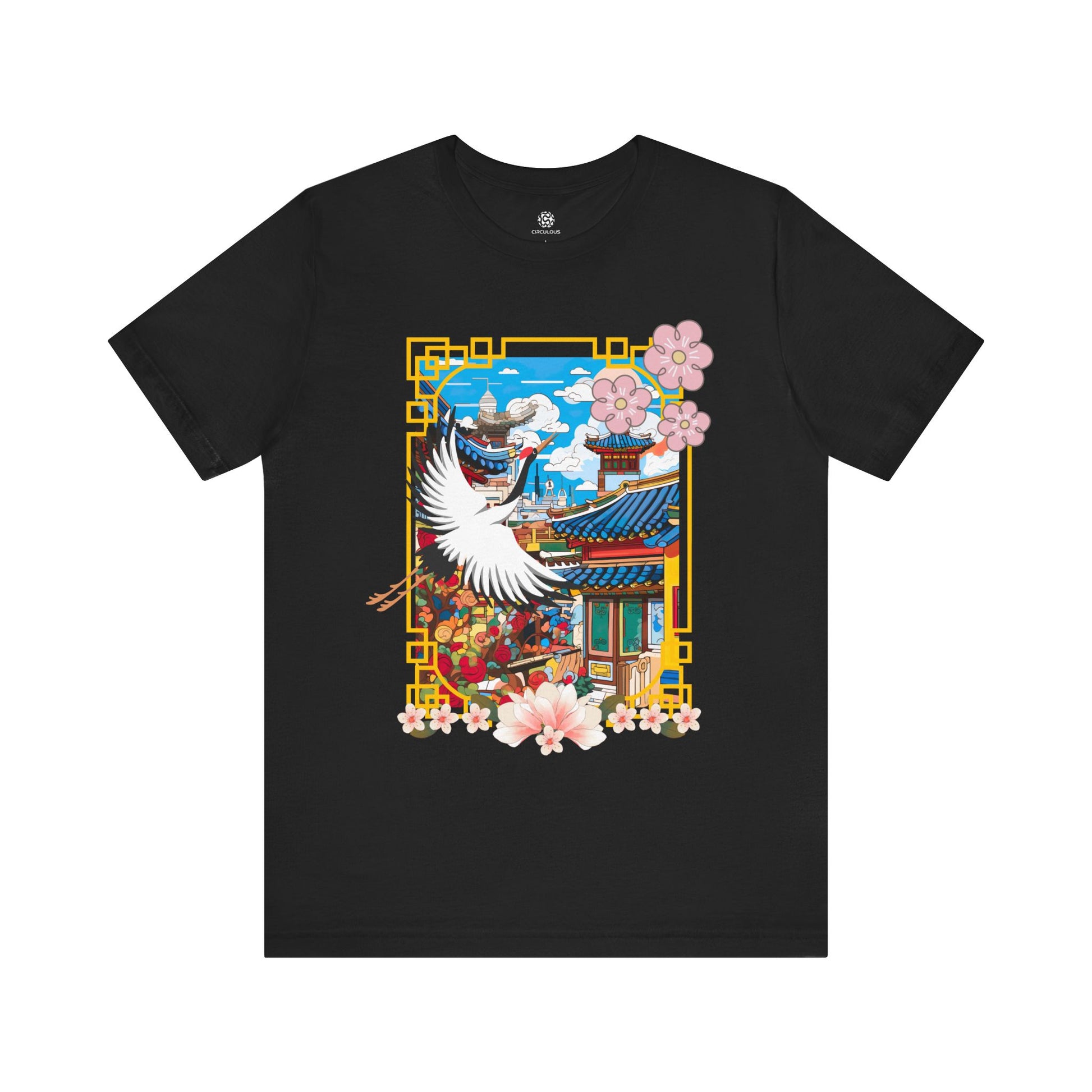 CIRCULOUS Colorful Streets japanese graphic tee black unisex shirt

