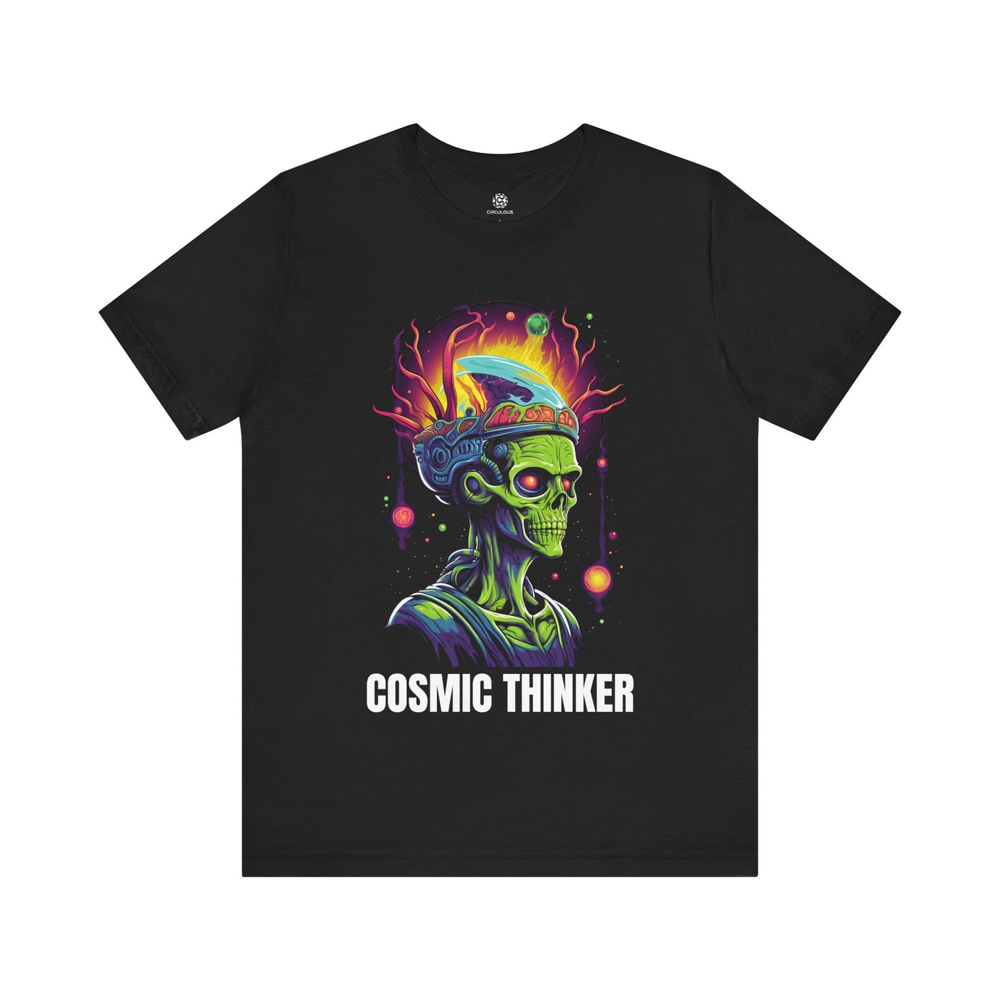 CIRCULOUS Cosmic Thinker space graphic tee black unisex shirt
