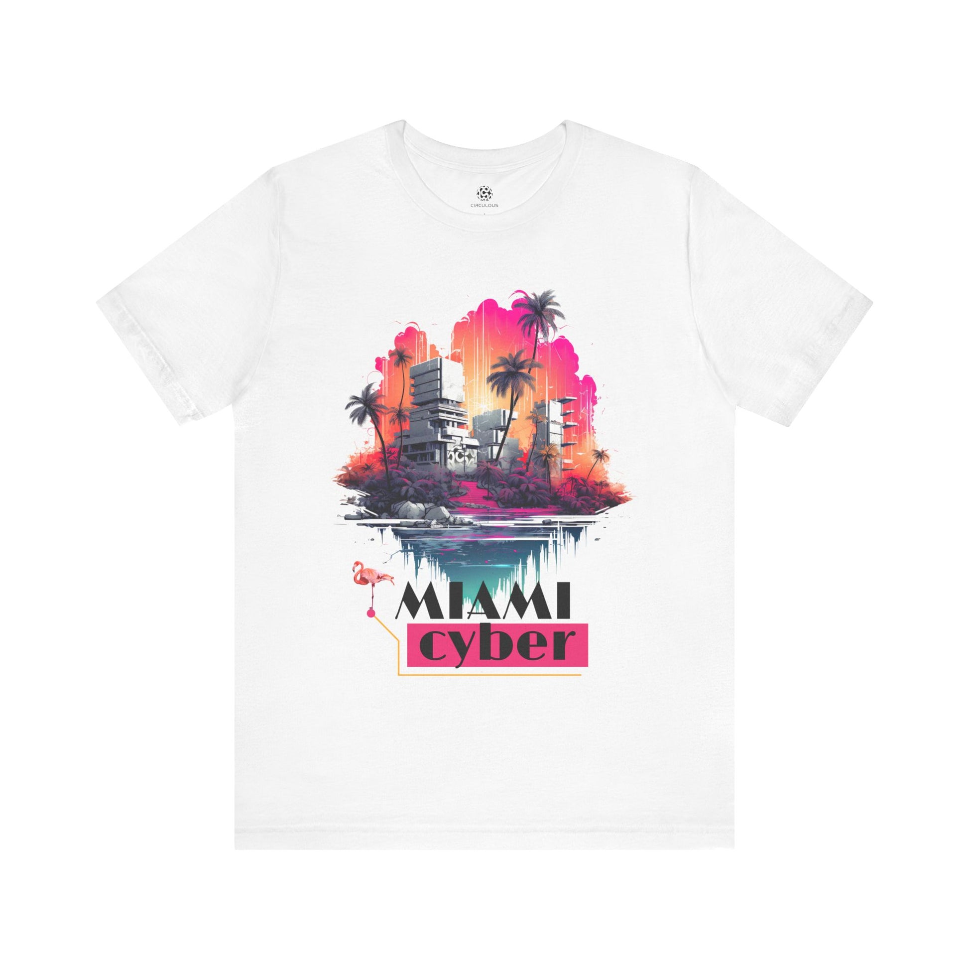 CIRCULOUS Cyber Miami vintage graphic tee white unisex shirt

