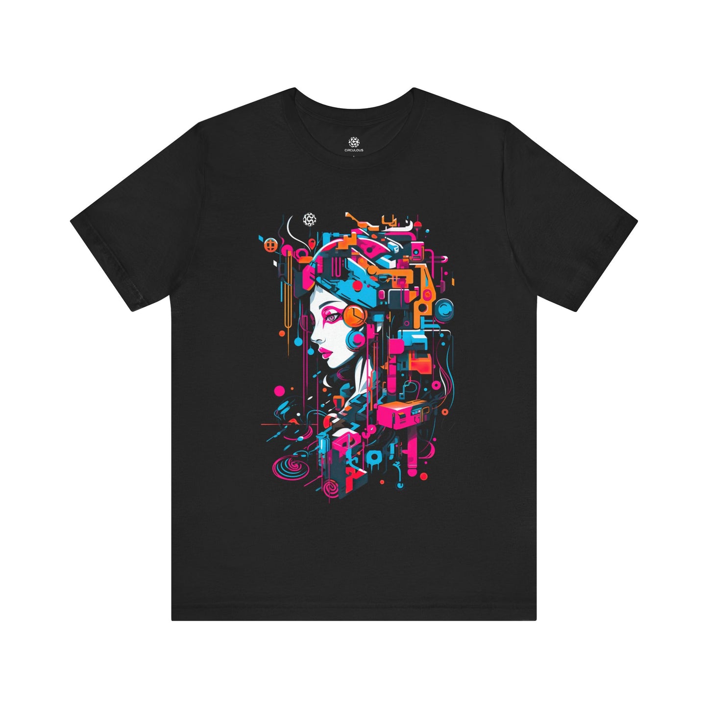 CIRCULOUS Digital Diva colorful graphic tee black unisex shirt
