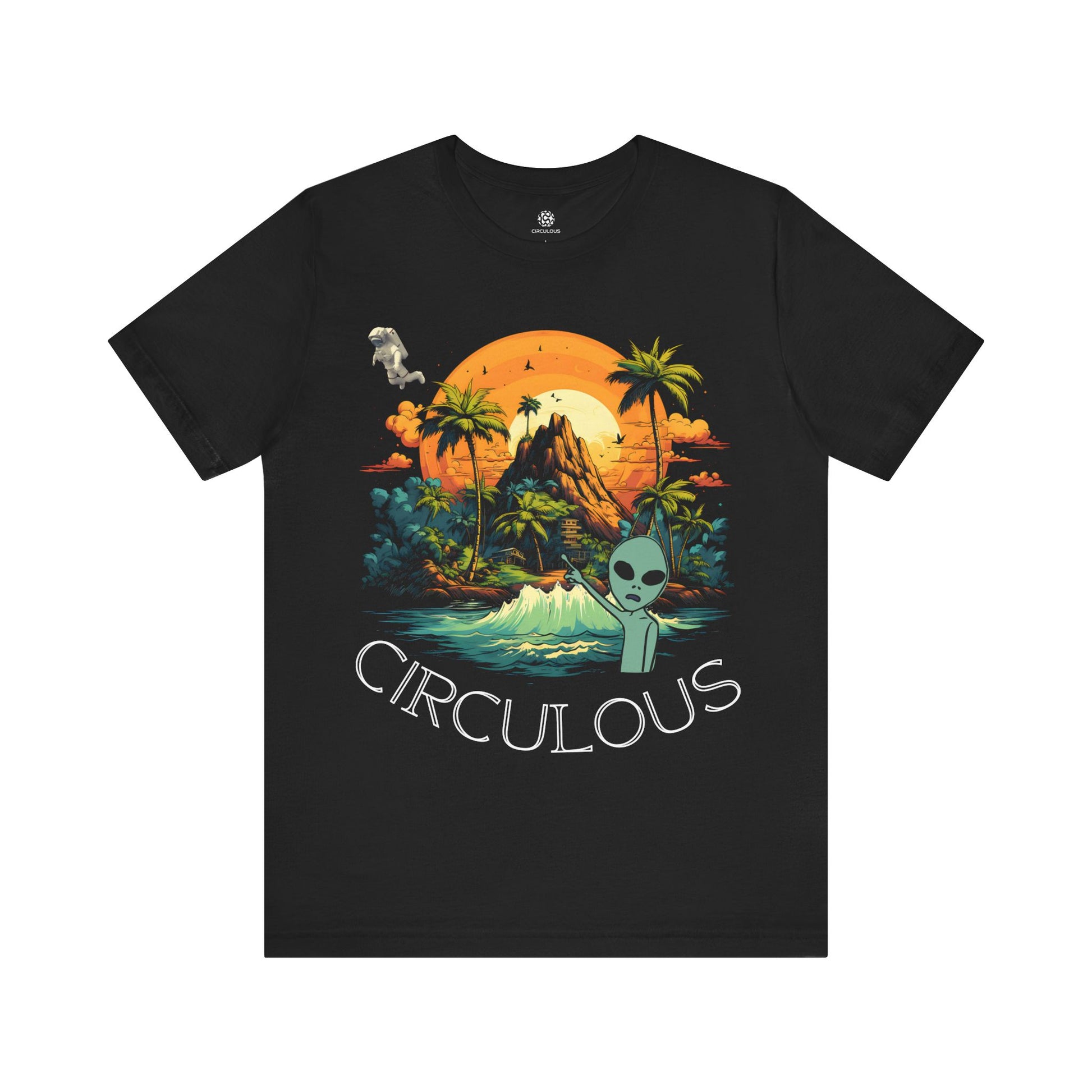 CIRCULOUS Galactic Gesture funny graphic tee black unisex shirt
