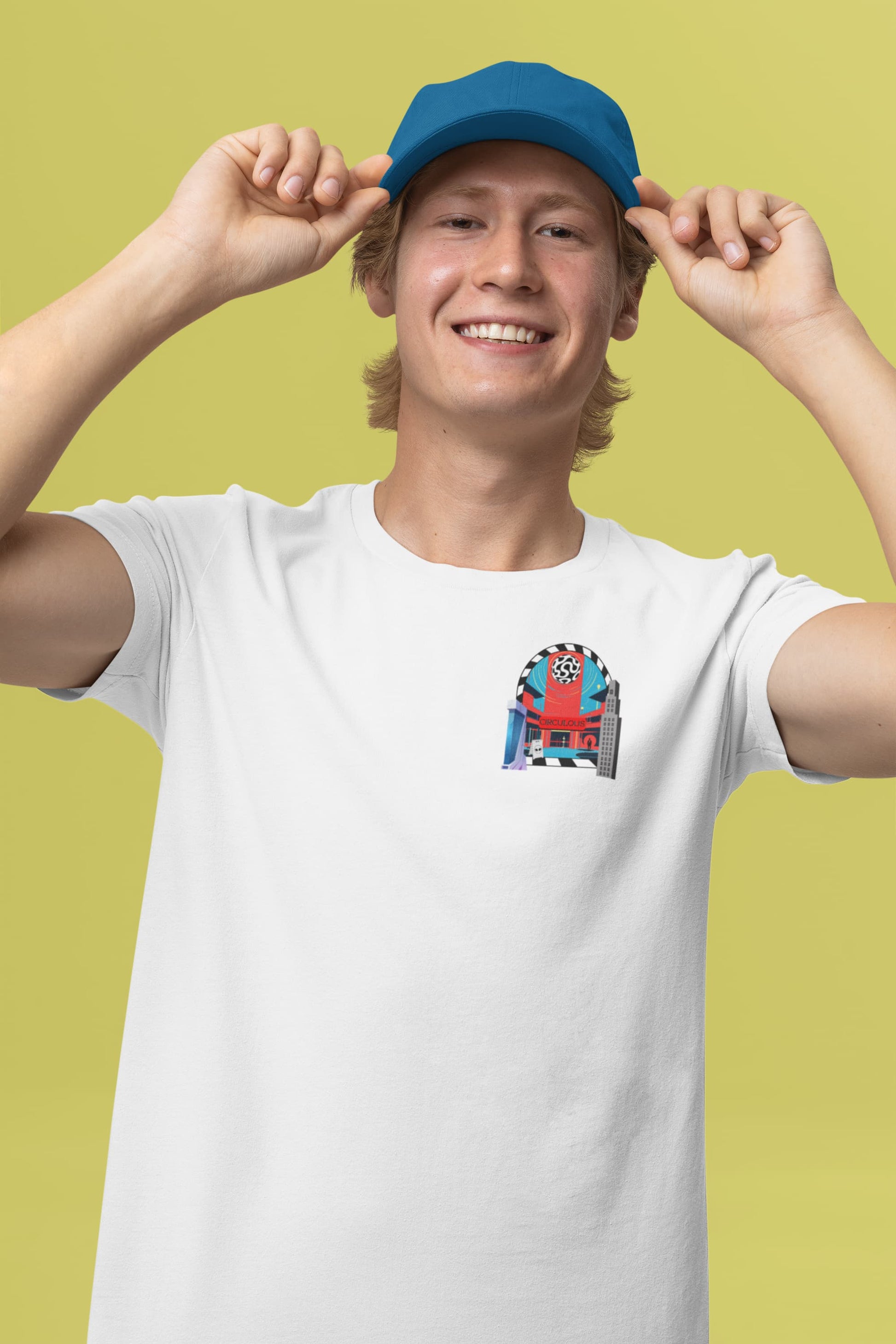 Circulous Headquarters tee front logo white unisex fit

