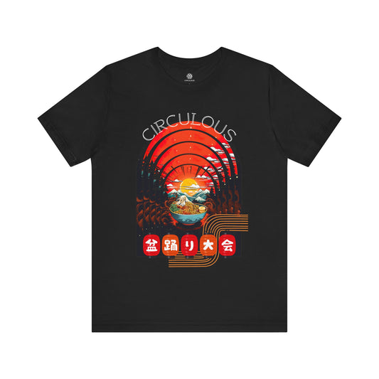 CIRCULOUS Matsuri Sunset japanese t-shirt black unisex shirt
