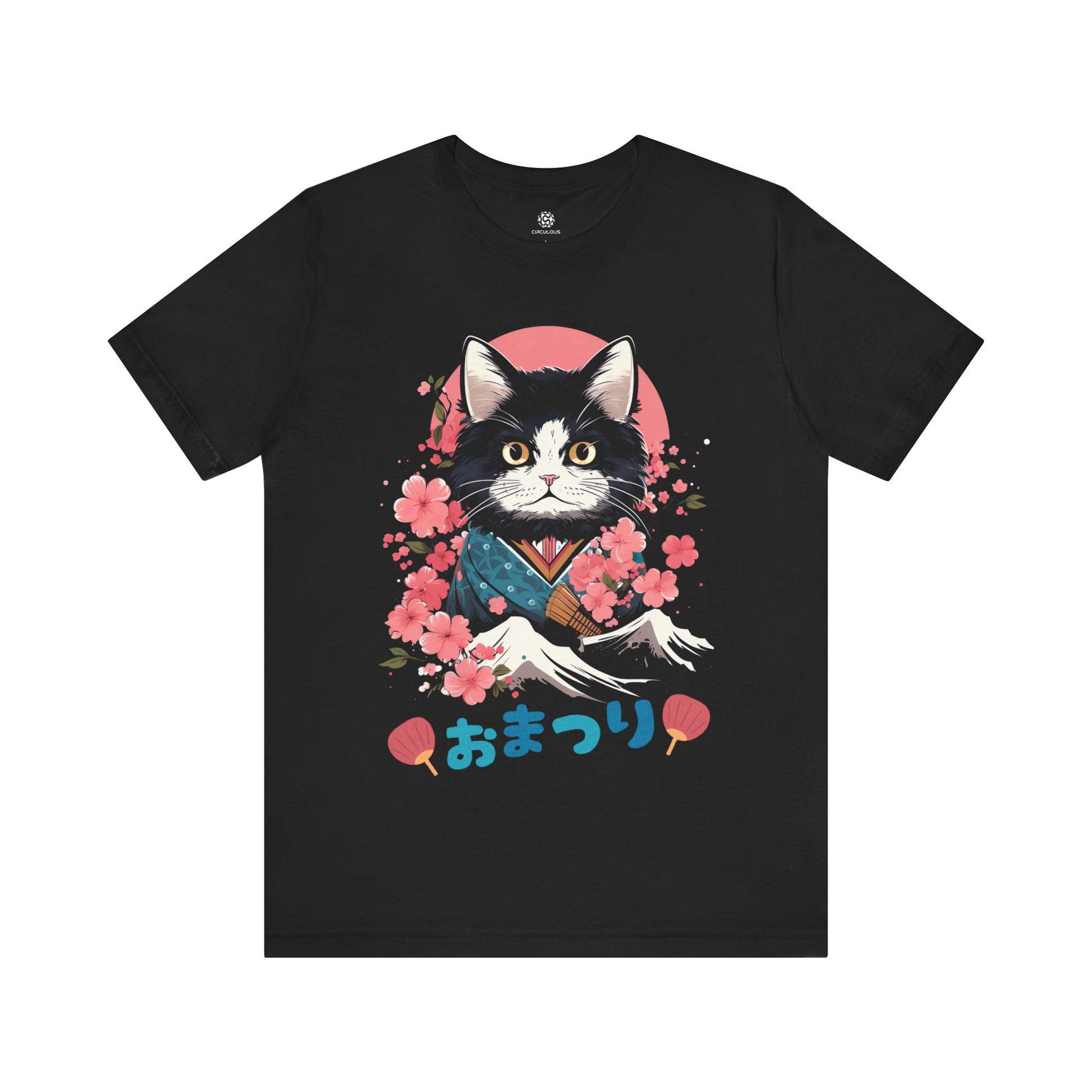 CIRCULOUS Meow Sensei kawaii graphic tee black unisex shirt
