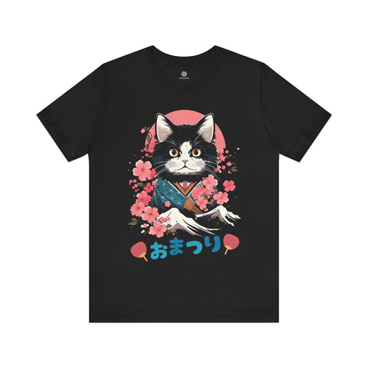 CIRCULOUS Meow Sensei kawaii graphic tee black unisex shirt
