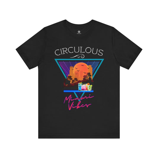 CIRCULOUS Miami Vibes 80s graphic tee black unisex shirt
