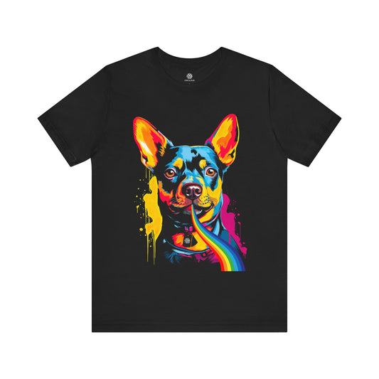 CIRCULOUS Pop Art Pooch animal graphic t shirt black unisex
