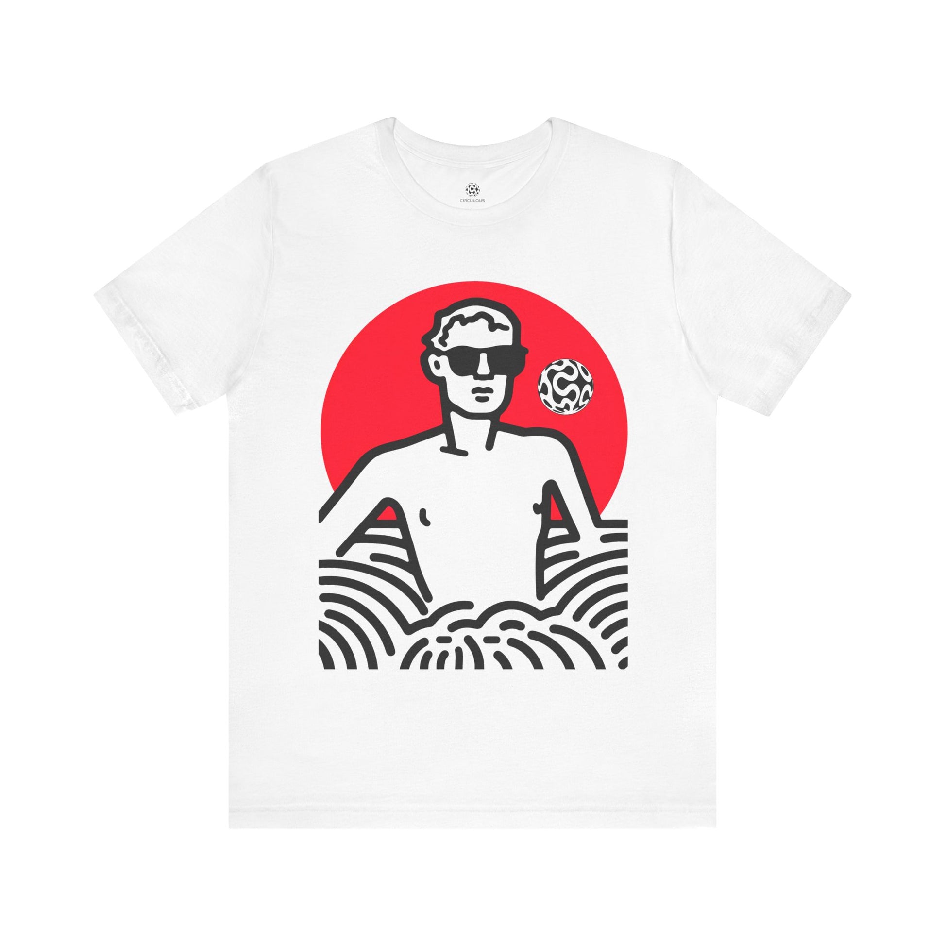 CIRCULOUS Red Dawn minimalist graphic tee white unisex
