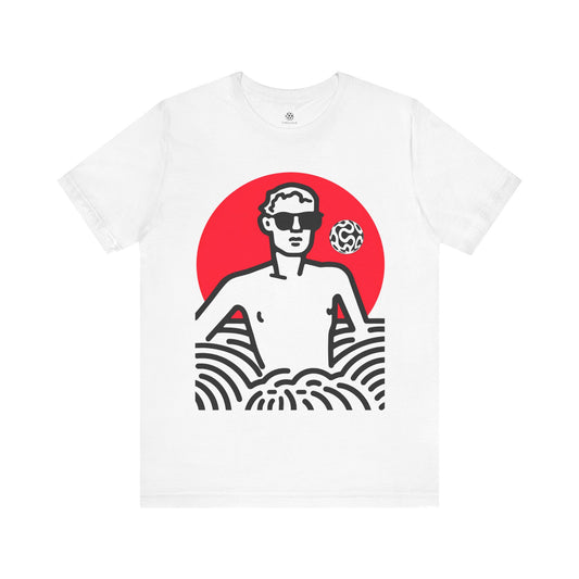 CIRCULOUS Red Dawn minimalist graphic tee white unisex
