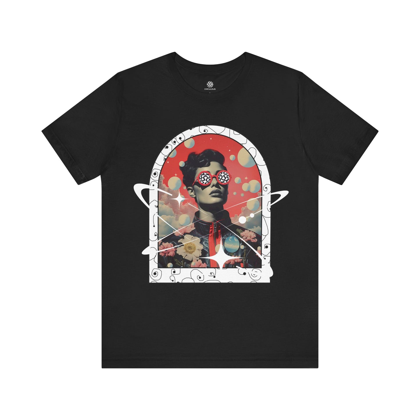 CIRCULOUS Space Bloom psychedelic graphic tee black unisex
