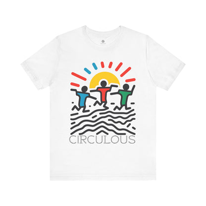 CIRCULOUS Sunburst Moves pop art graphic tee white unisex
