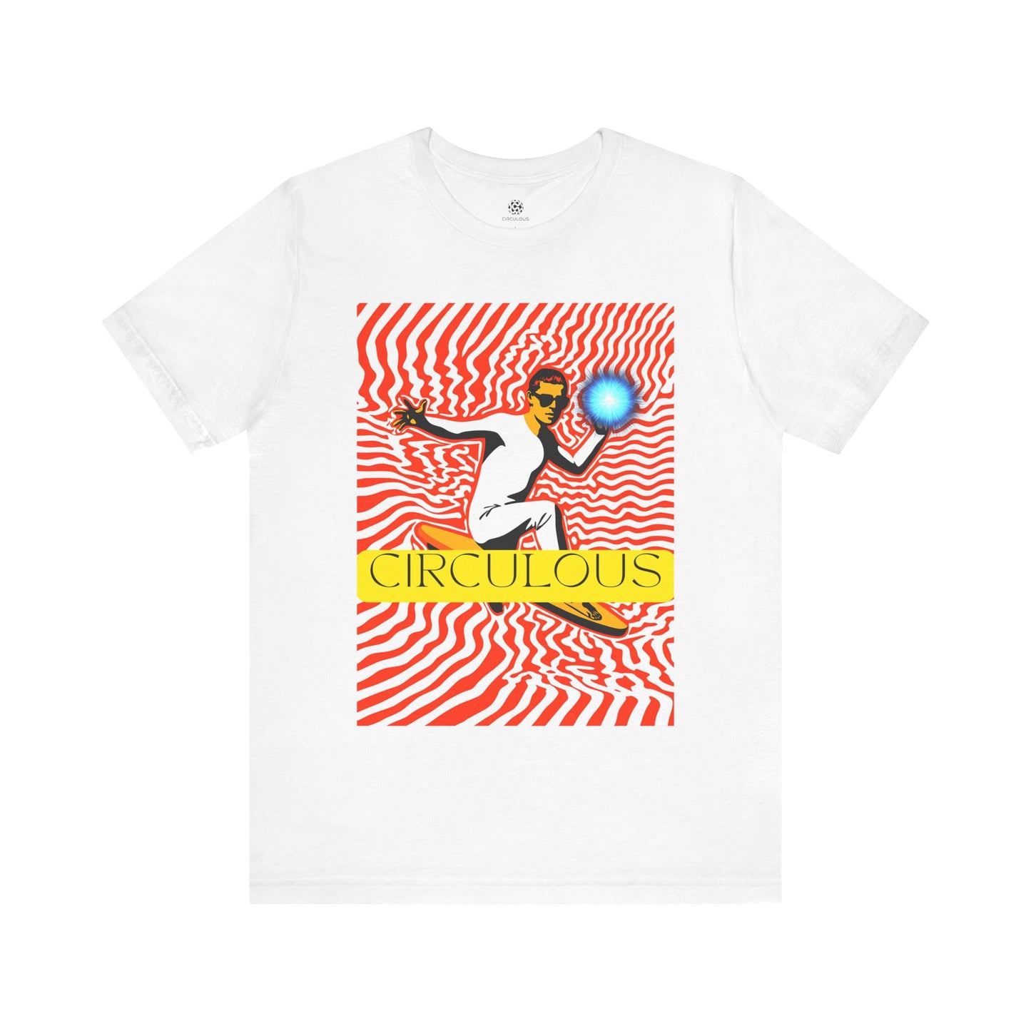 CIRCULOUS Surfing Ecstasy retro graphic tee white unisex
