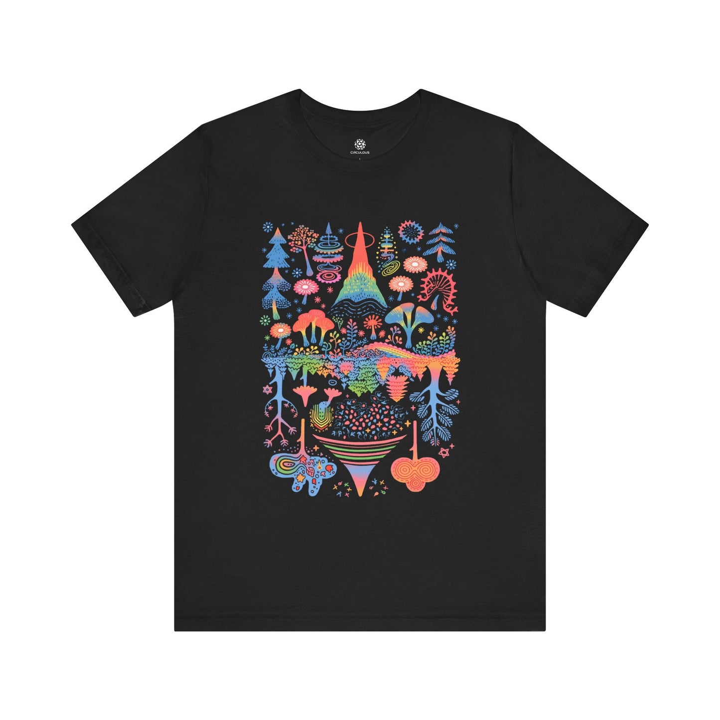 CIRCULOUS Trippy Trees nature graphic tee black unisex
