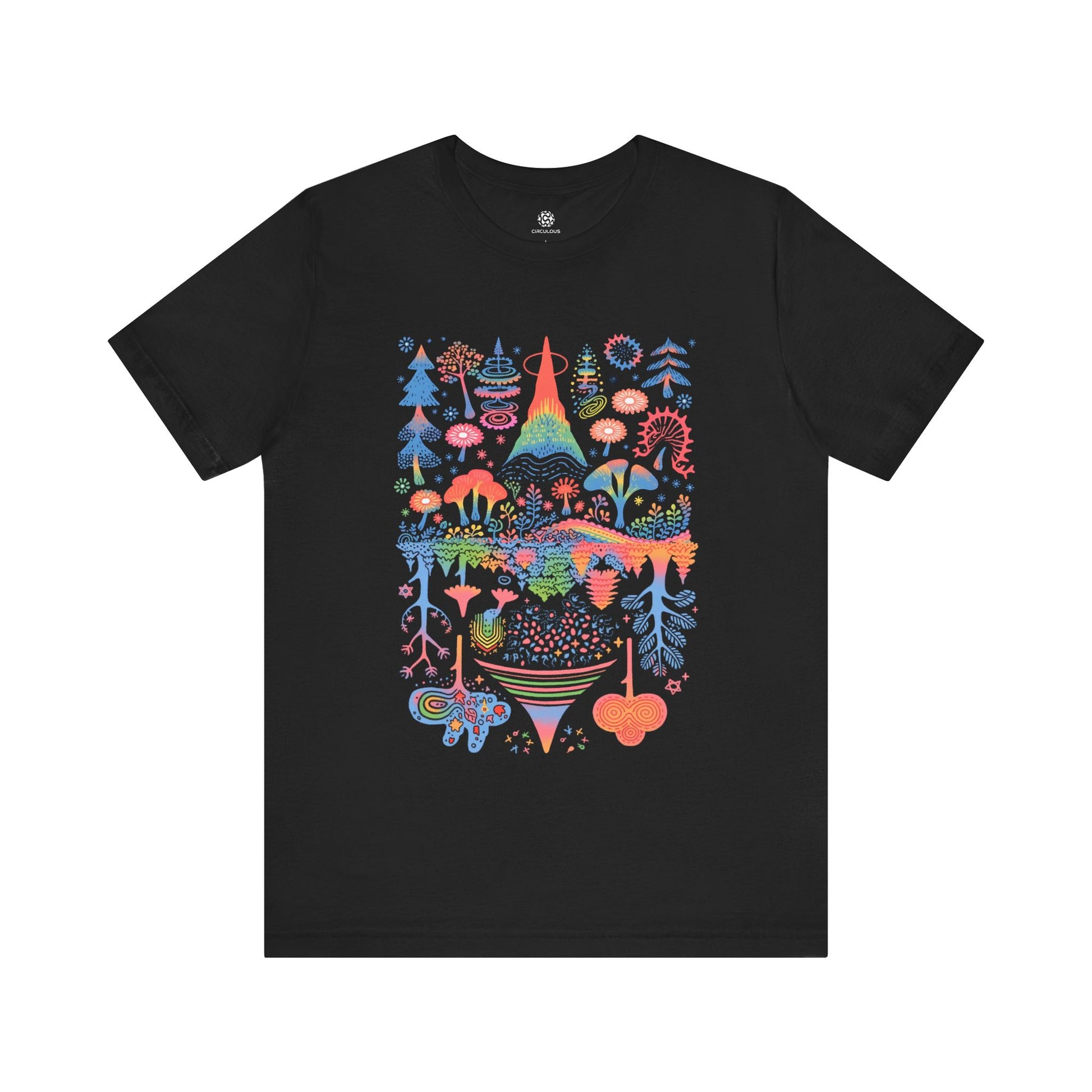 CIRCULOUS Trippy Trees nature graphic tee black unisex
