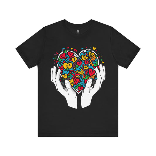 CIRCULOUS Vibrant Love heart graphic tee black unisex
