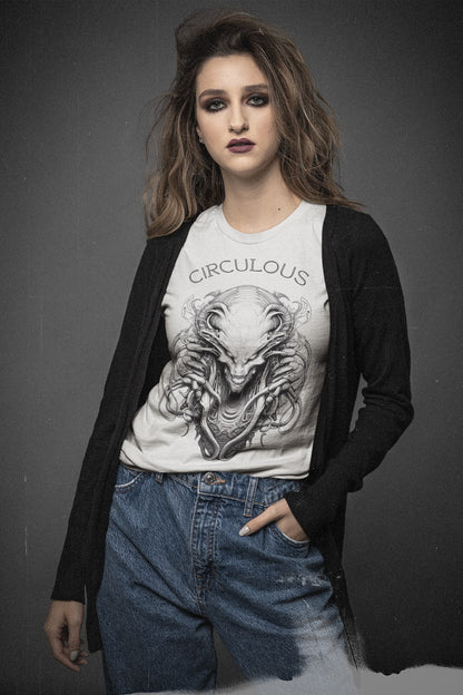 Alien t shirt Cosmic Character biomechanical illustration streetwear
