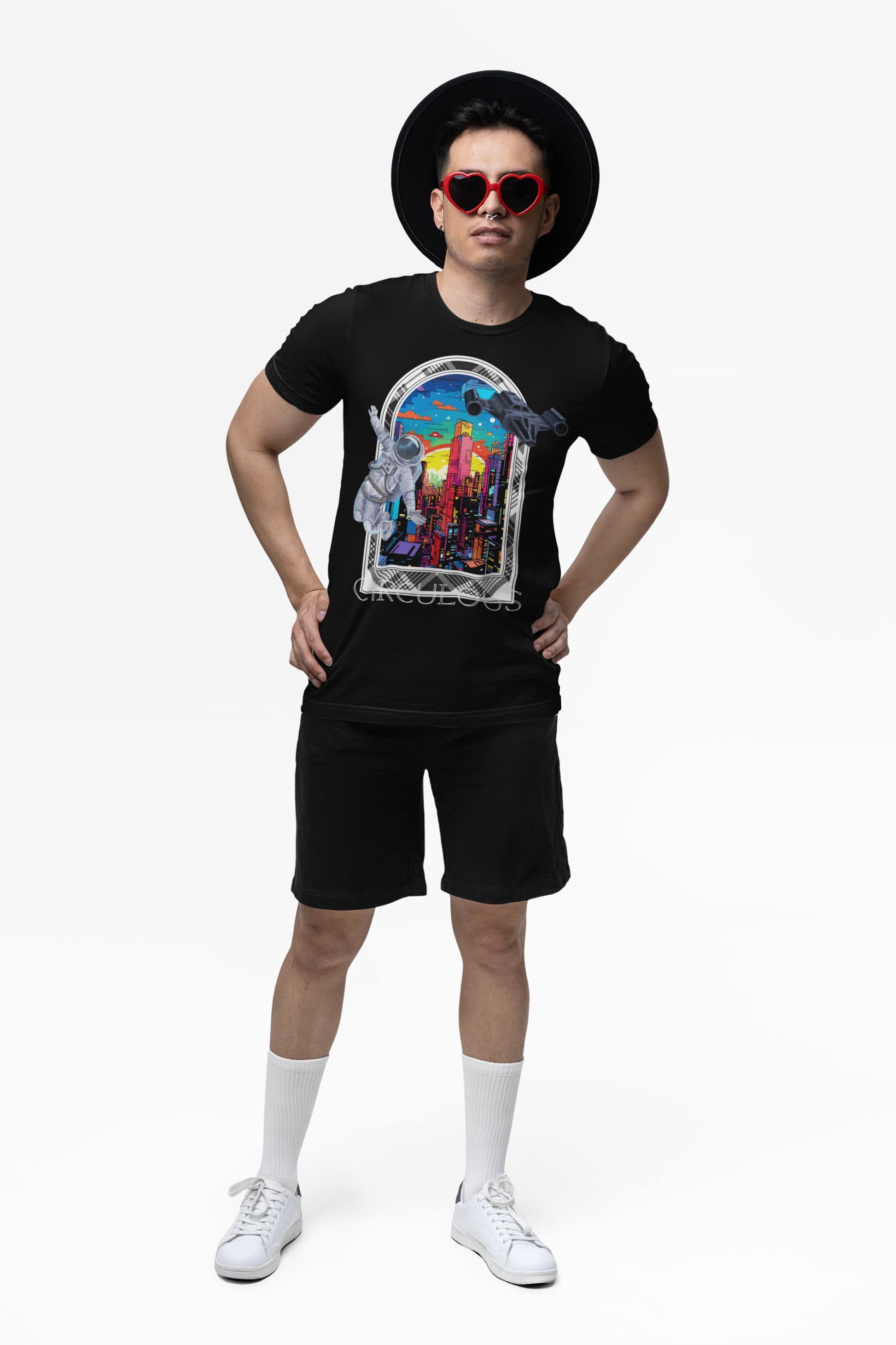 UFO t shirt Cyber Skyline cyberpunk megacity space exploration
