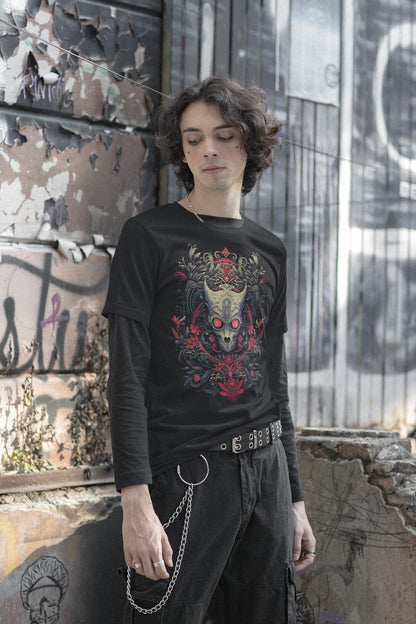 Dark Elegance gothic t-shirt skull baroque roses design
