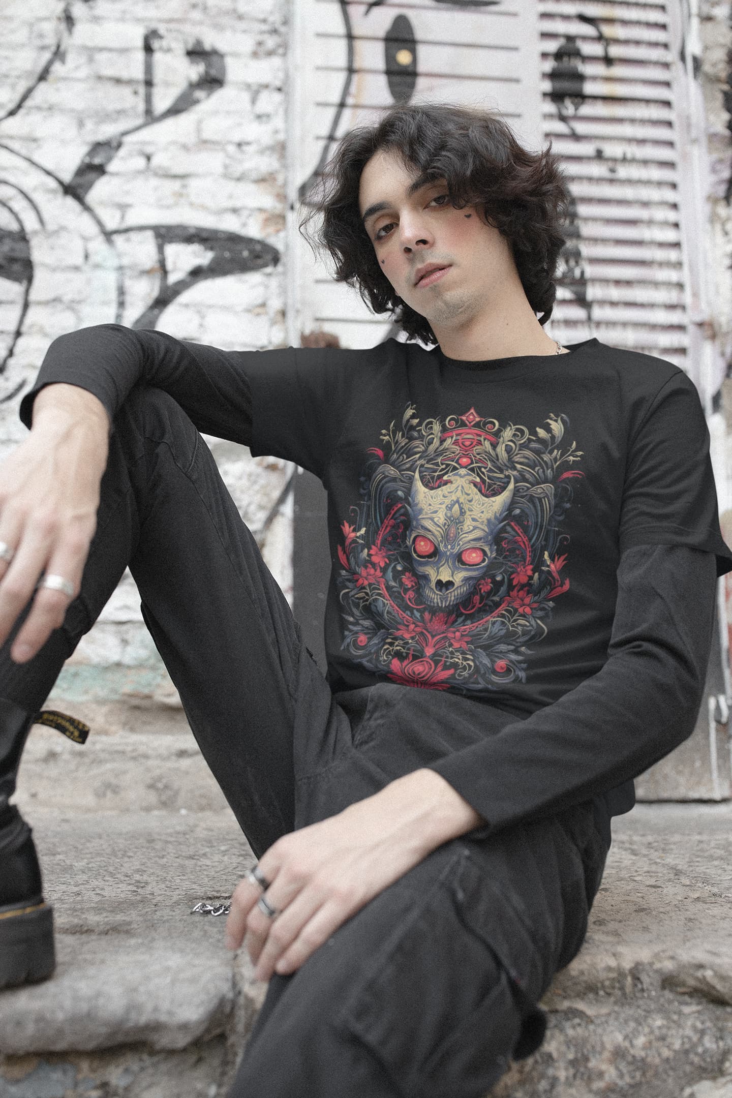 Dark Elegance skull roses tee gothic alternative fashion

