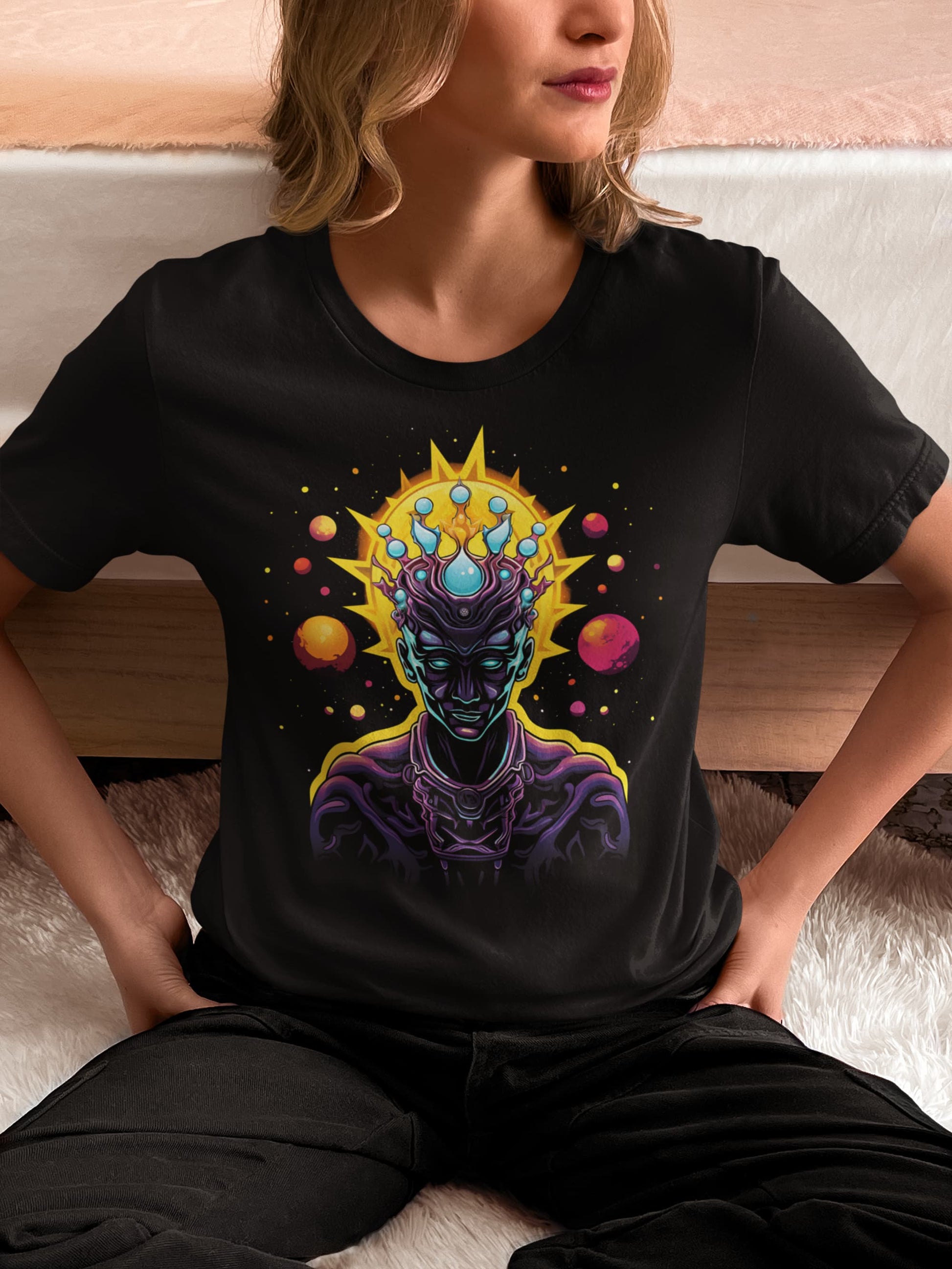 Black graphic tee Galactic Emperor space royalty sovereign
