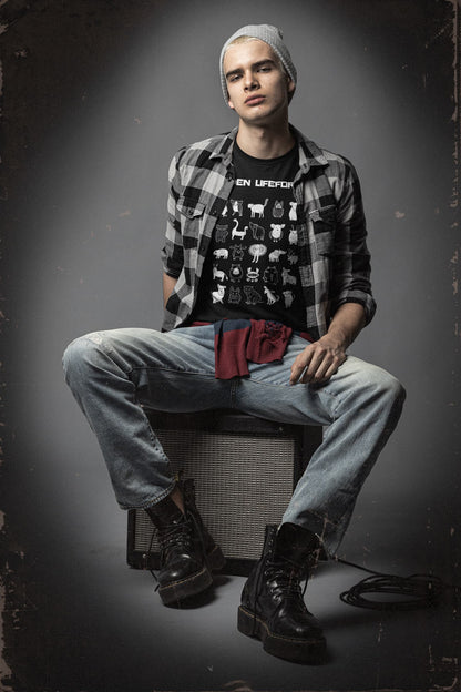 Black graphic tee Hidden Lifeforms clever hidden animal art
