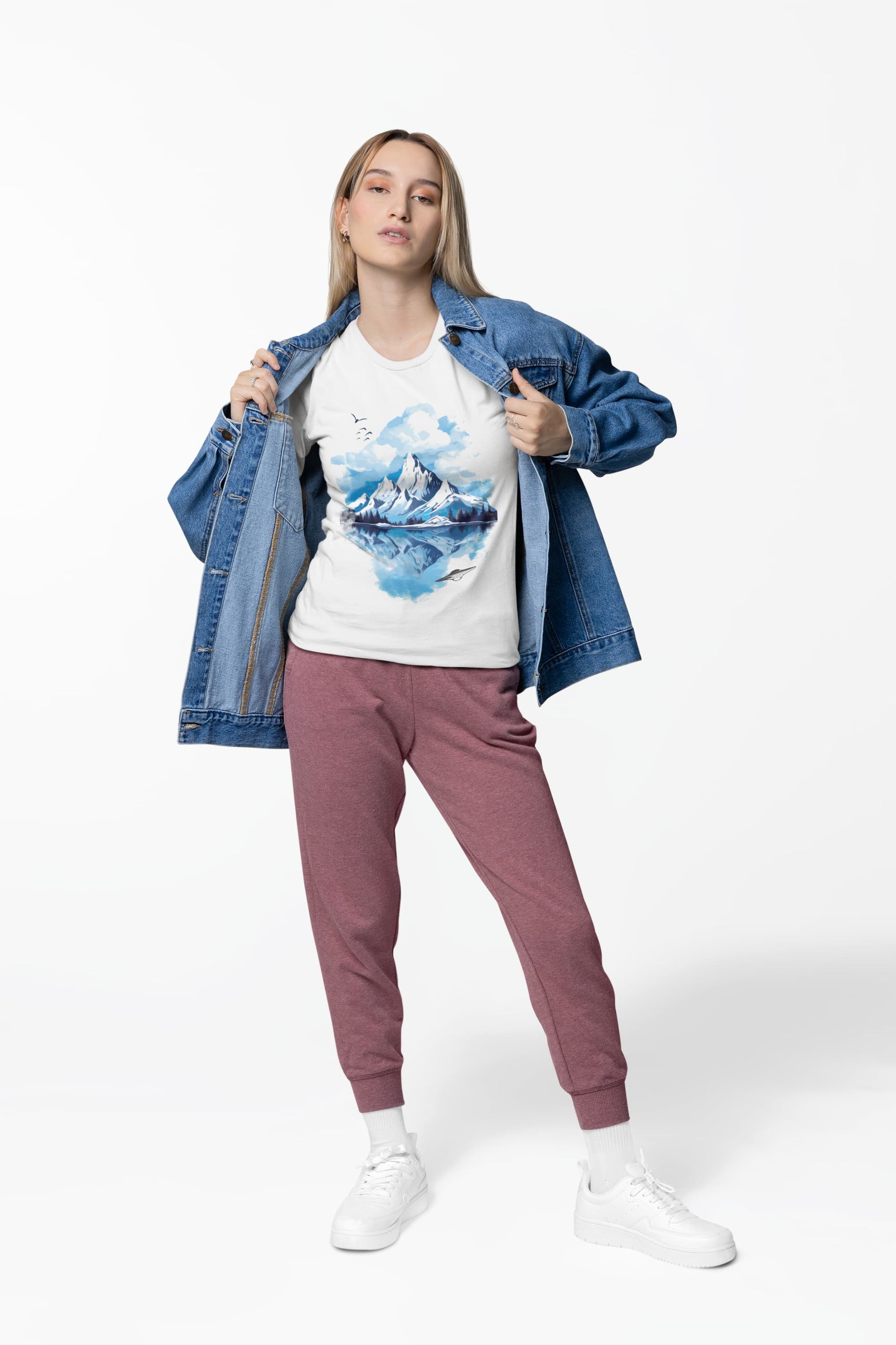 Interstellar Skies mountain t-shirt watercolor landscape design

