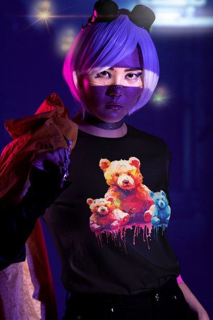Liquid Bears market t-shirt geometric melting bear design
