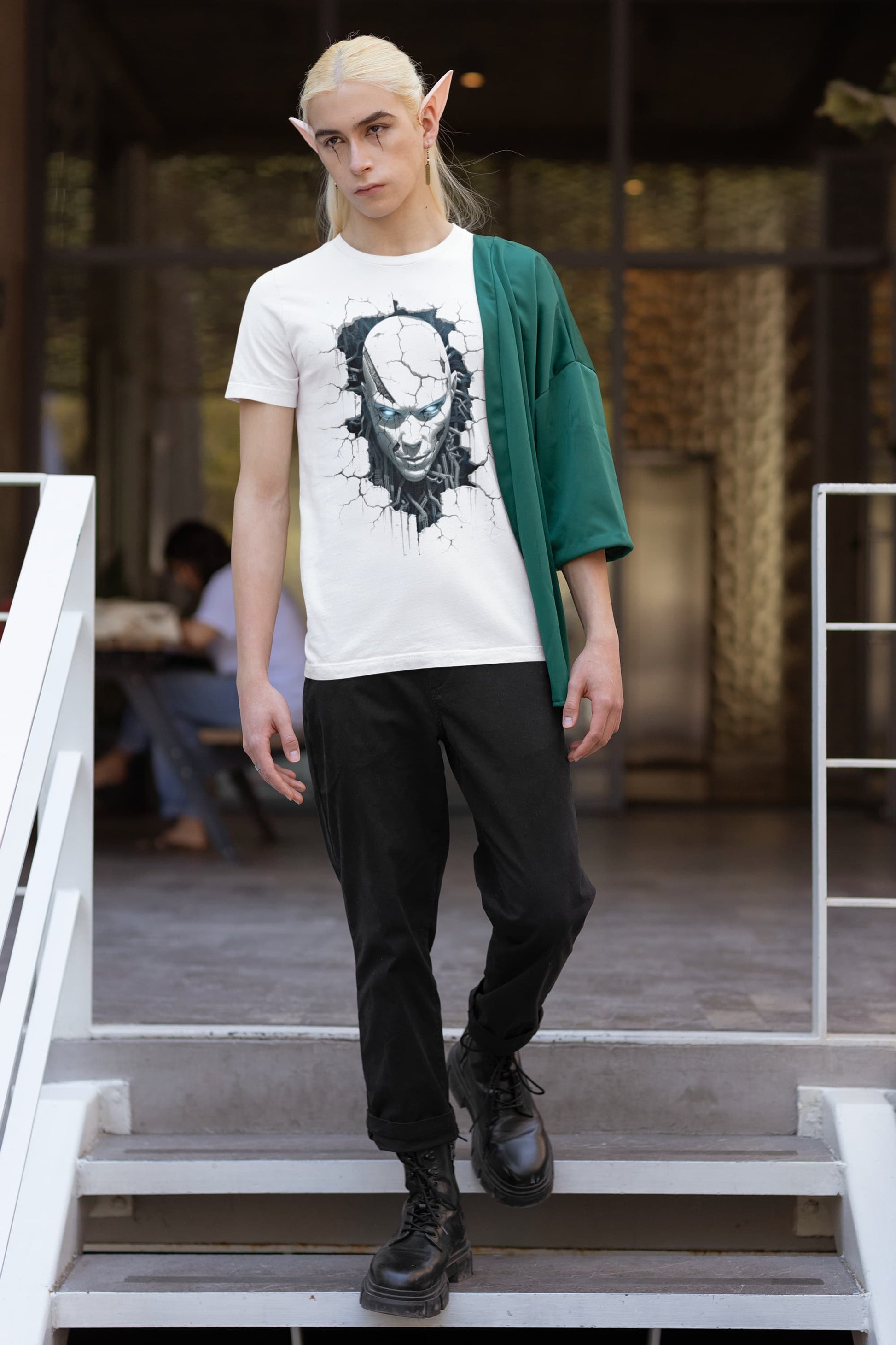 Robot graphic tee Machine Mischief menacing android breakthrough
