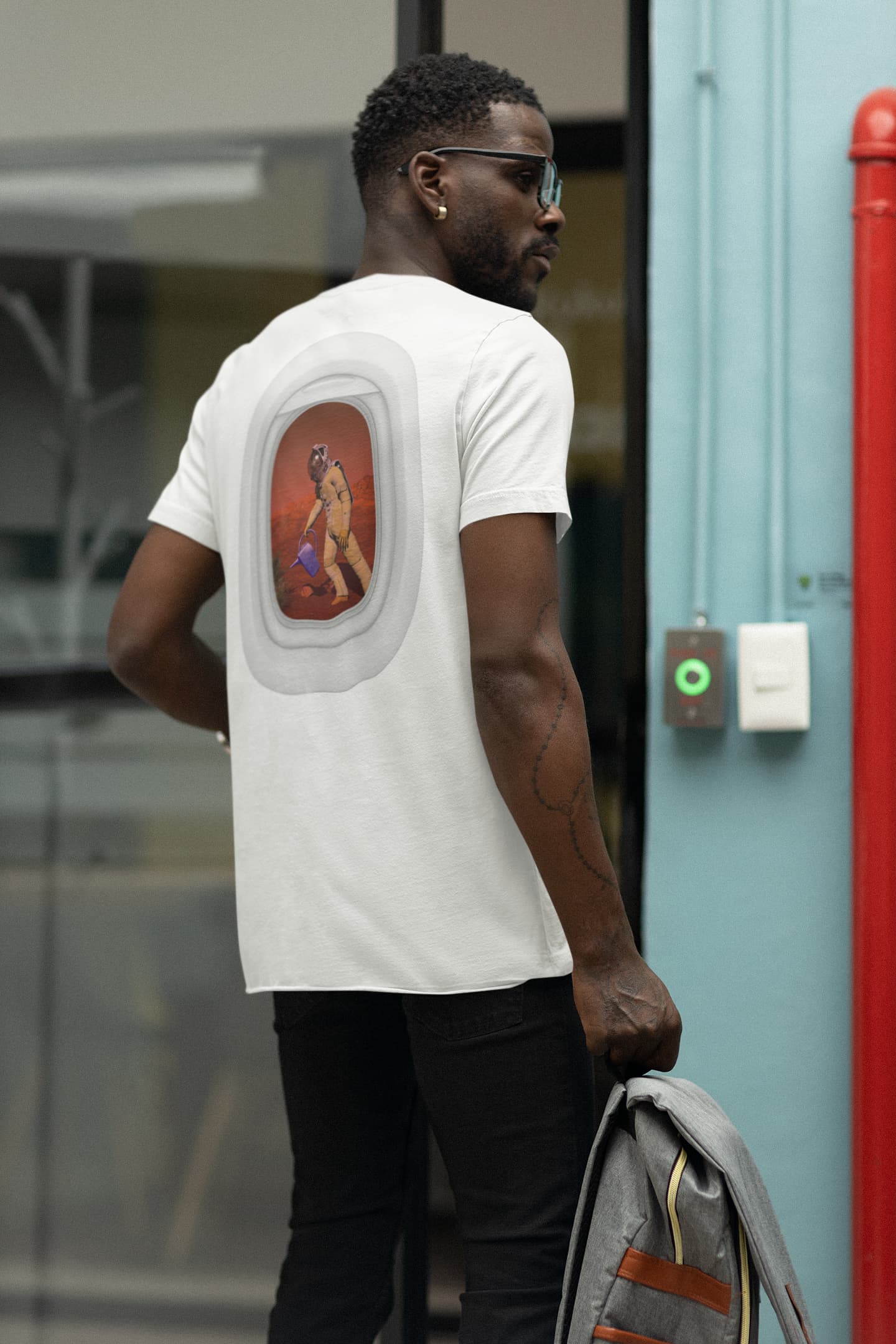 Space Gardener agriculture tee airplane window frame Mars cultivation
